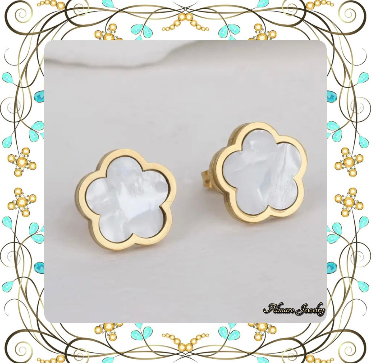 Earrings Lucky Clover Stainless Steel💍