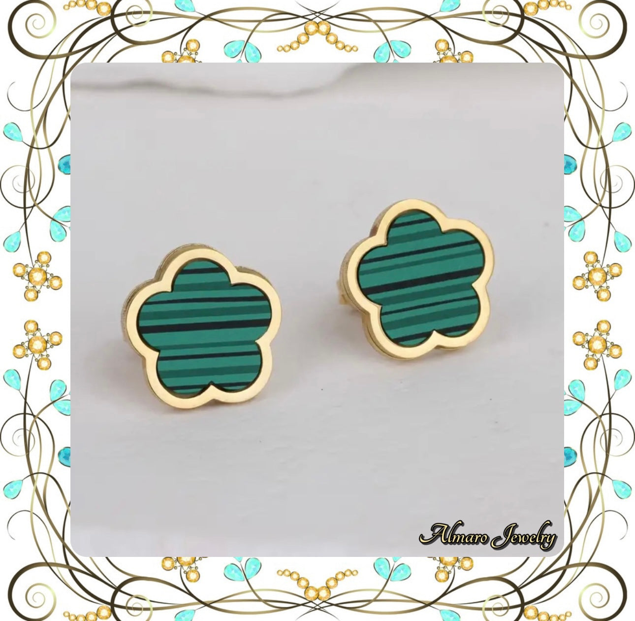 Earrings Lucky Clover Stainless Steel💍